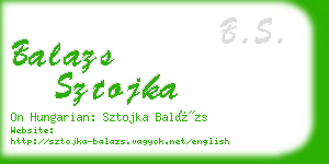 balazs sztojka business card